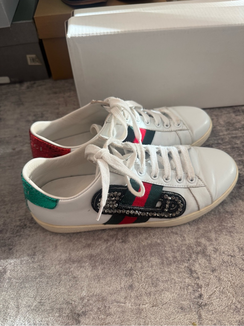 Gucci Ace Crystal Interlocking G Sneakers